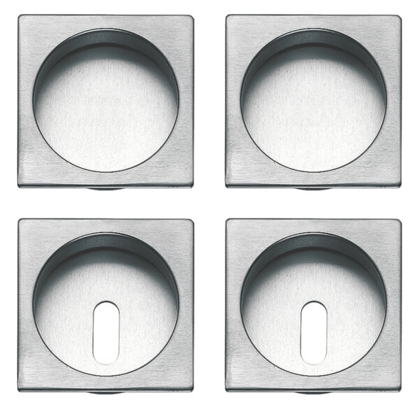 Ручка для раздвижных дверей FRASCIO Q – pair of square niches with and without key hole
