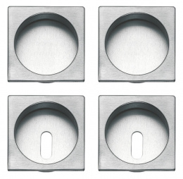 Ручка для раздвижных дверей FRASCIO Q – pair of square niches with and without key hole
